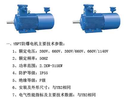 YBPT變頻防爆電機(jī)主要技術(shù)參數(shù)，如圖所示